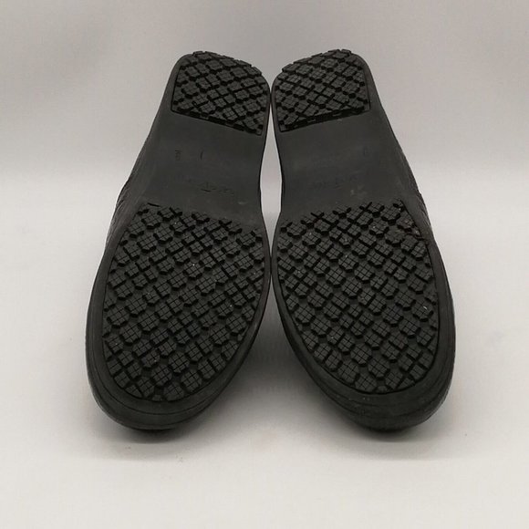 Safe T Step Womens Clog Shoe Brown Embossed Slip On Loafer Round Toe Wedge 9 - Picture 5 of 10